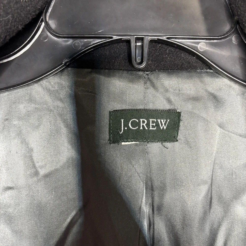 J Crew Mens Black Wool Blend Button Up Funnel Neck Coat **NO SIZE**
